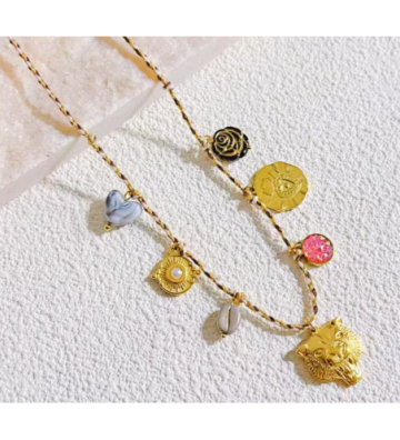 Collares acero Dorado...