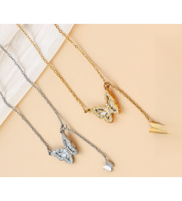 Collares acero Plateado...