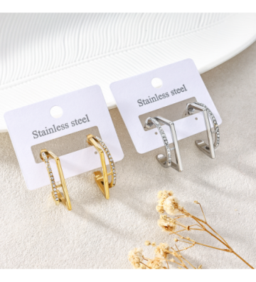 Pendientes acero Dorado...