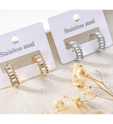 Pendientes acero Plateado...