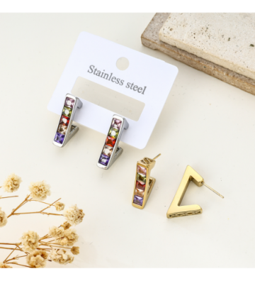 Pendientes acero Plateado...