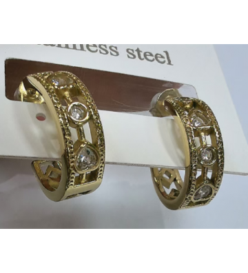 Pendientes acero Dorado...
