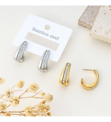 Pendientes acero Dorado...