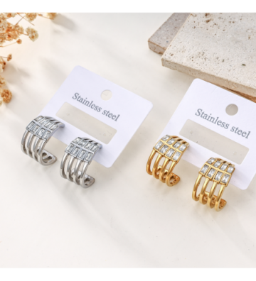 Pendientes acero Dorado...