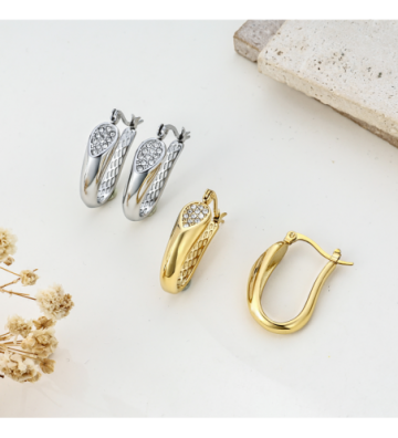 Pendientes acero Dorado...