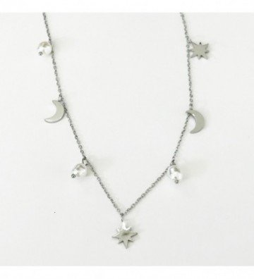 Collares acero Plateado...