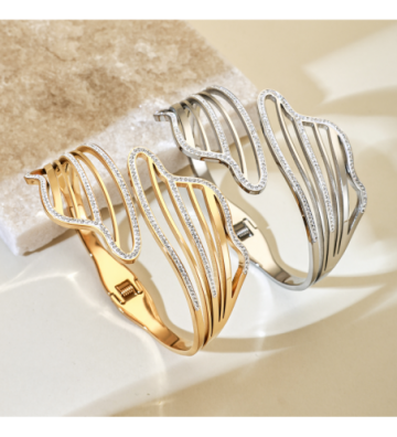 Pulseras brazaletes acero...