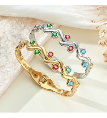 Pulseras brazaletes acero...