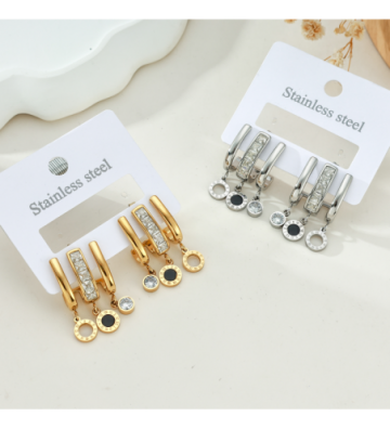Pendientes acero Plateado...