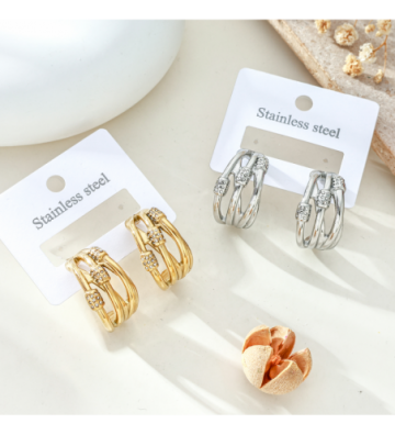 Pendientes acero Plateado...
