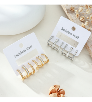 Pendientes acero Plateado...
