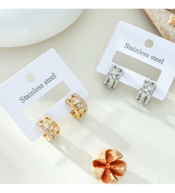 Pendientes acero Dorado...