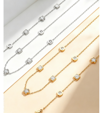 Collares acero Plateado...