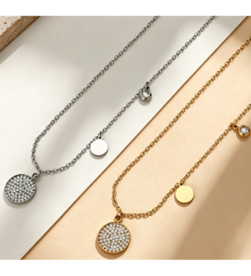 Collares acero Plateado...