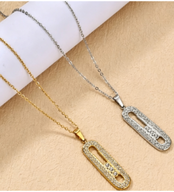 Collares acero Plateado...