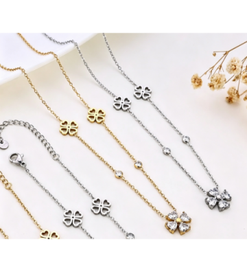 Collares acero Plateado...