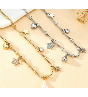 Collares acero Dorado...