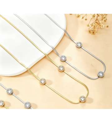 Collares acero Plateado...