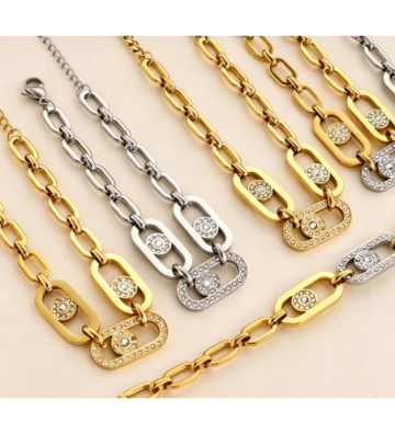 Collares acero Dorado...