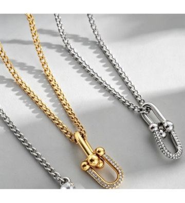Collares acero Plateado...