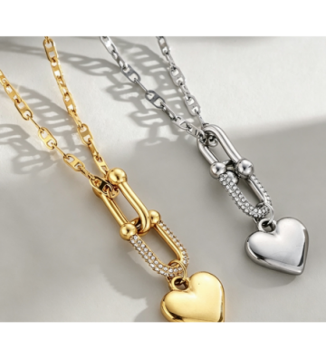 Collares acero Plateado...