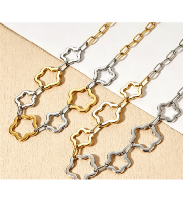 Collares acero Dorado...