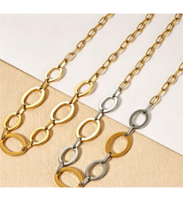 Collares acero Dorado...