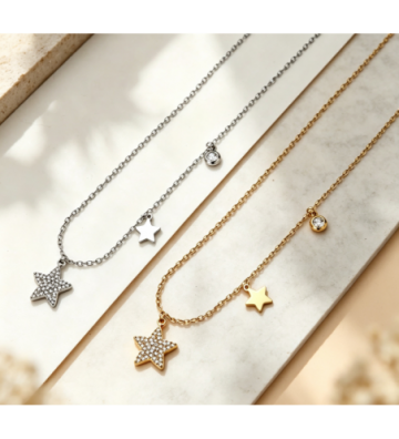 Collares acero Dorado...