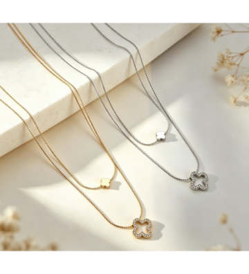 Collares acero Plateado...