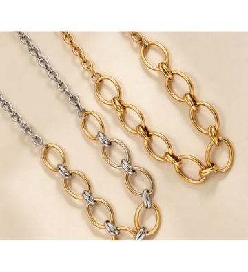 Collares acero Dorado...