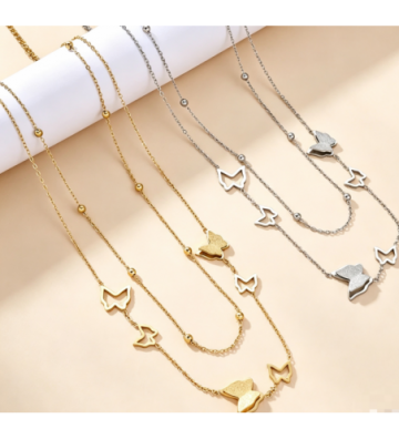 Collares acero Dorado...