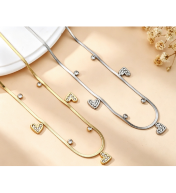 Collares acero Plateado...