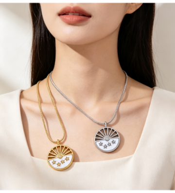 Collares acero Dorado...