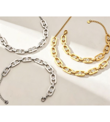 Pulseras brazaletes acero...