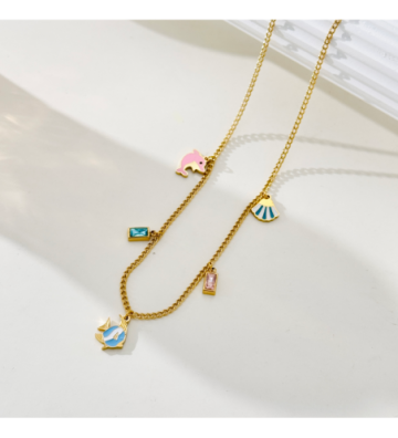 Collares acero Dorado...