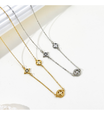 Collares acero Plateado...
