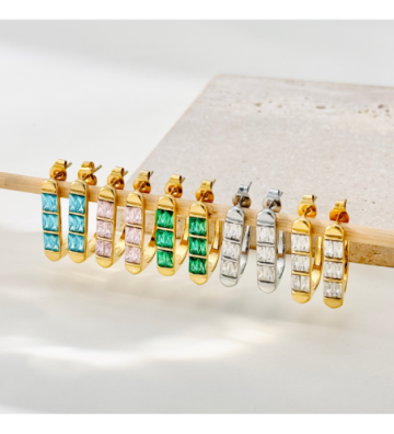Pendientes acero Dorado y...