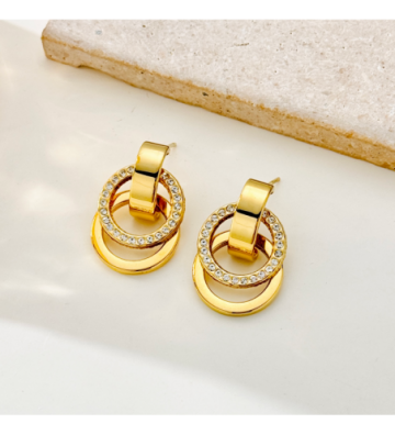 Pendientes acero Dorado...