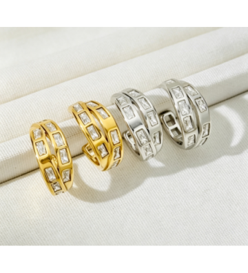 Pendientes acero Plateado...