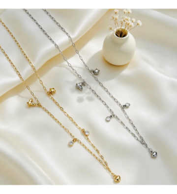 Collares acero Plateado...