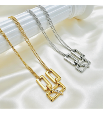 Collares acero Plateado...