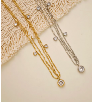 Collares acero Plateado...