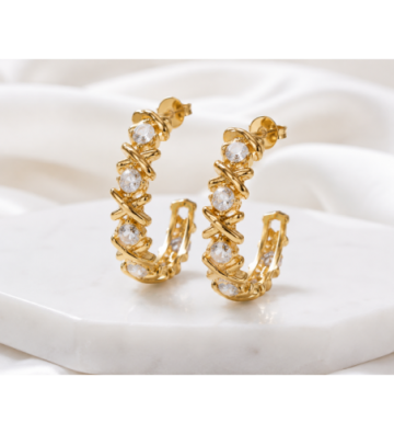 Pendientes acero Dorado y...