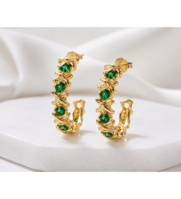 Pendientes acero Dorado y...