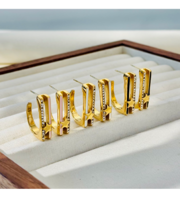 Pendientes acero Dorado...
