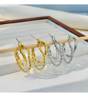 Pendientes acero Plateado...
