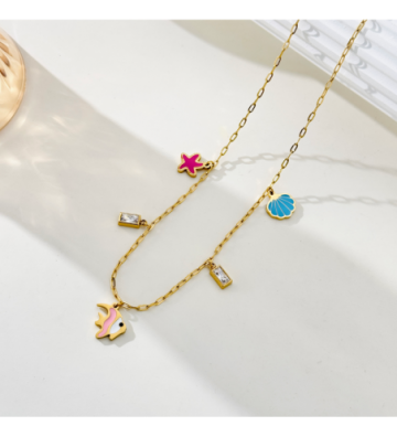 Collares acero Dorado...