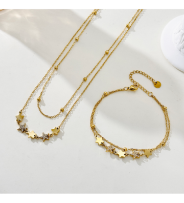 Collares acero Dorado...