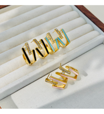 Pendientes acero Dorado y...