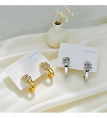Pendientes acero Dorado...